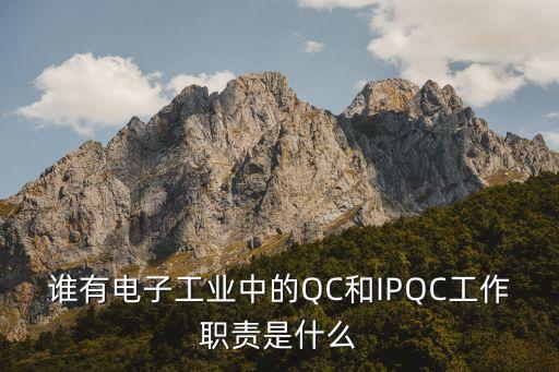 誰有電子工業(yè)中的QC和IPQC工作職責是什么