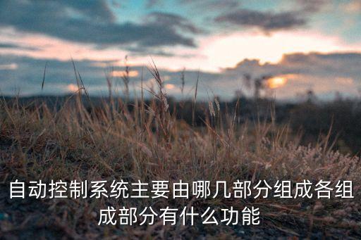 自動控制系統(tǒng)主要由哪幾部分組成各組成部分有什么功能
