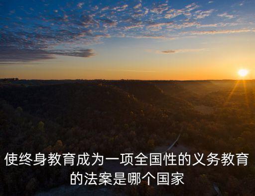 使終身教育成為一項全國性的義務教育的法案是哪個國家