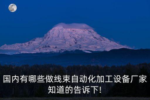 國(guó)內(nèi)有哪些做線束自動(dòng)化加工設(shè)備廠家知道的告訴下!