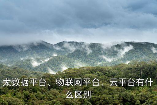 大數(shù)據(jù)平臺、物聯(lián)網(wǎng)平臺、云平臺有什么區(qū)別