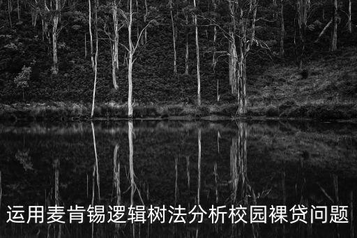 邏輯樹分析法，運(yùn)用麥肯錫邏輯樹法分析校園裸貸問題
