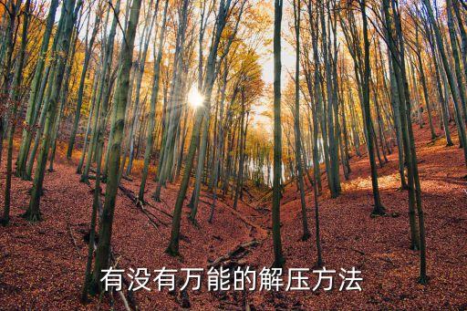 有沒有萬能的解壓方法