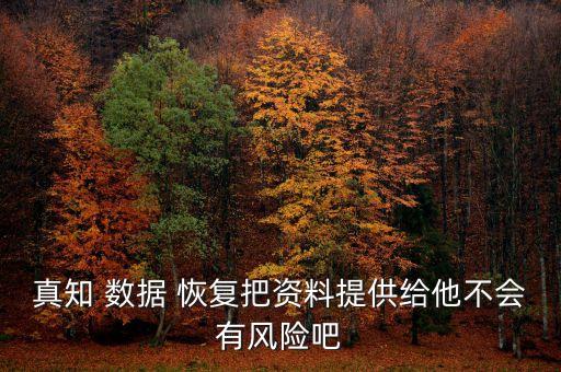 真知 數(shù)據(jù) 恢復(fù)把資料提供給他不會有風(fēng)險吧