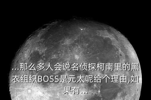 ...那么多人會說名偵探柯南里的黑衣組織BOSS是元太呢給個理由,如果有...