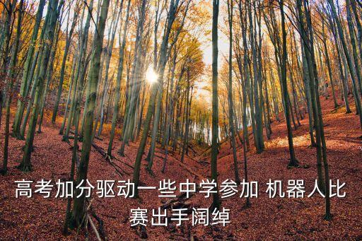 高考加分驅(qū)動一些中學(xué)參加 機器人比賽出手闊綽