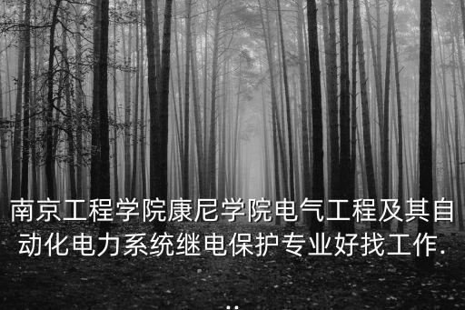 南京工程學(xué)院康尼學(xué)院電氣工程及其自動化電力系統(tǒng)繼電保護(hù)專業(yè)好找工作...