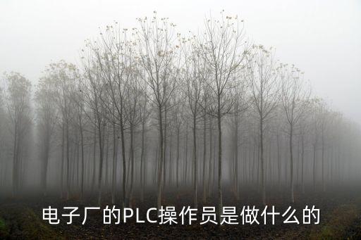 電子廠的PLC操作員是做什么的