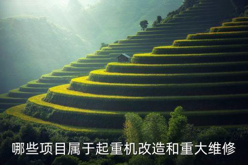 起重機改造，哪些項目屬于起重機改造和重大維修