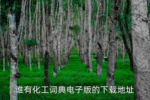 誰有化工詞典電子版的下載地址