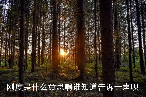 剛度是什么意思啊誰知道告訴一聲唄