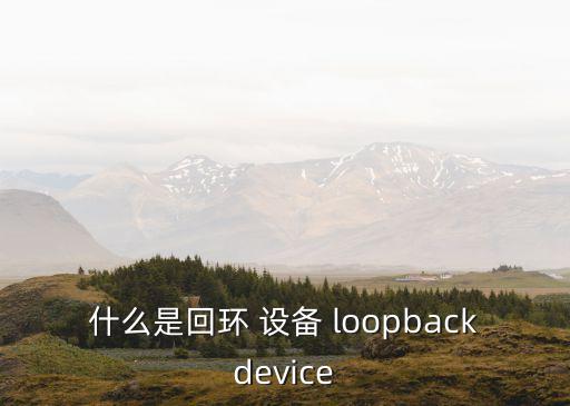什么是回環(huán) 設(shè)備 loopbackdevice