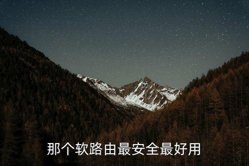 那個軟路由最安全最好用