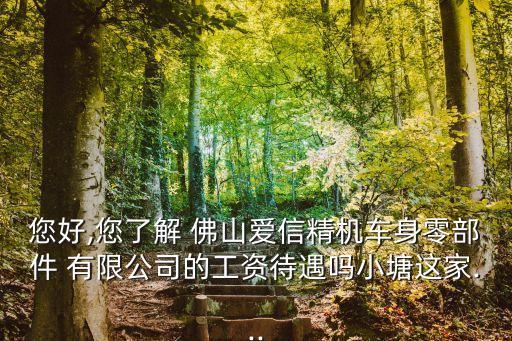 您好,您了解 佛山愛信精機(jī)車身零部件 有限公司的工資待遇嗎小塘這家...