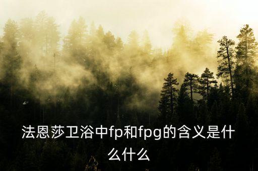 法恩莎衛(wèi)浴中fp和fpg的含義是什么什么