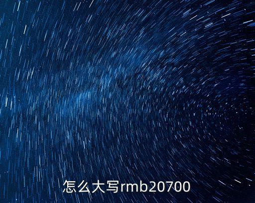 怎么大寫rmb20700