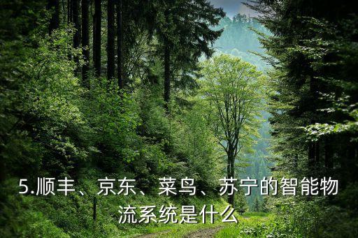 5.順豐、京東、菜鳥(niǎo)、蘇寧的智能物流系統(tǒng)是什么