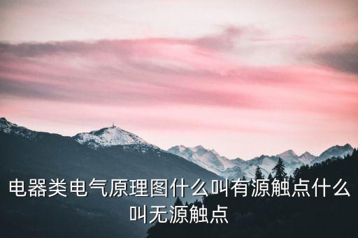 電器類(lèi)電氣原理圖什么叫有源觸點(diǎn)什么叫無(wú)源觸點(diǎn)
