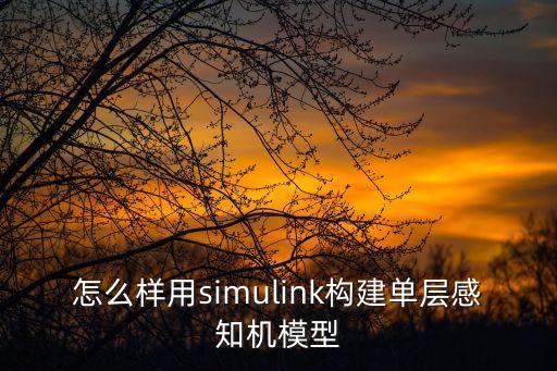 怎么樣用simulink構建單層感知機模型