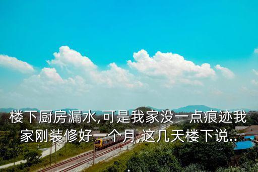 樓下廚房漏水,可是我家沒一點(diǎn)痕跡我家剛裝修好一個(gè)月,這幾天樓下說...
