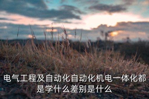 電氣工程及自動(dòng)化自動(dòng)化機(jī)電一體化都是學(xué)什么差別是什么
