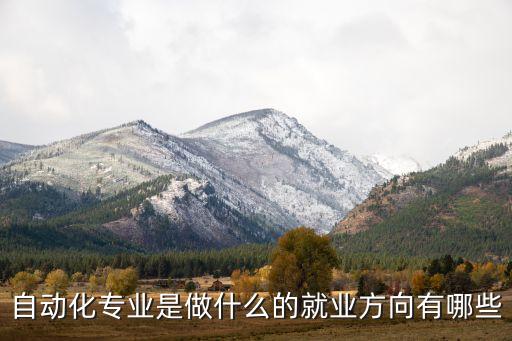 自動化專業(yè)是做什么的就業(yè)方向有哪些