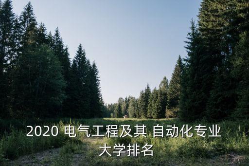 2020 電氣工程及其 自動化專業(yè) 大學排名