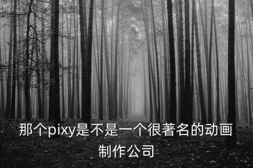 那個pixy是不是一個很著名的動畫制作公司