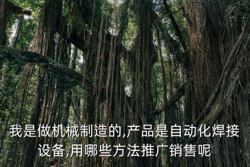 我是做機(jī)械制造的,產(chǎn)品是自動(dòng)化焊接設(shè)備,用哪些方法推廣銷售呢