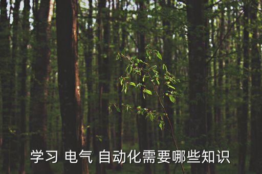 學(xué)習(xí) 電氣 自動(dòng)化需要哪些知識(shí)
