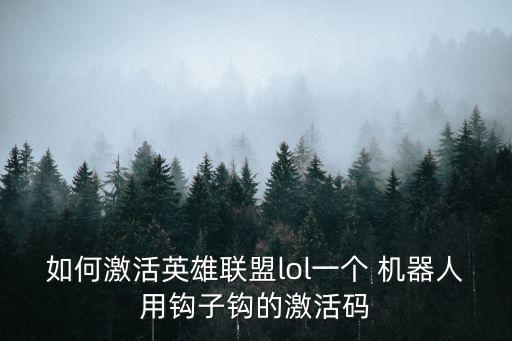 如何激活英雄聯(lián)盟lol一個 機(jī)器人用鉤子鉤的激活碼