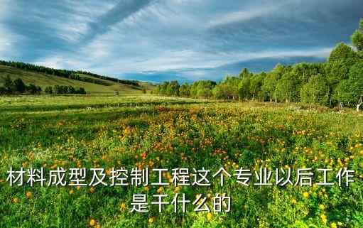材料成型及控制工程這個專業(yè)以后工作是干什么的