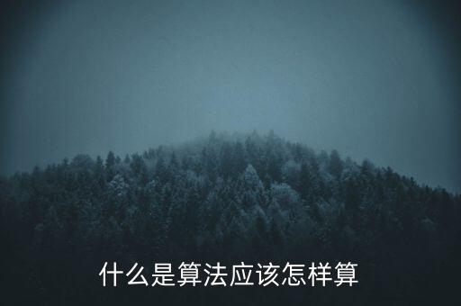 什么是算法應(yīng)該怎樣算