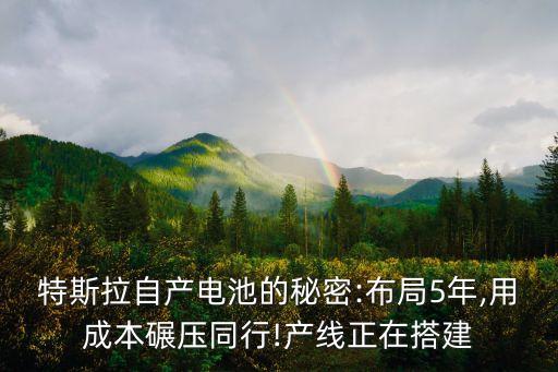 特斯拉自產(chǎn)電池的秘密:布局5年,用成本碾壓同行!產(chǎn)線正在搭建