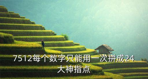 7512每個(gè)數(shù)字只能用一次拼成24大神指點(diǎn)