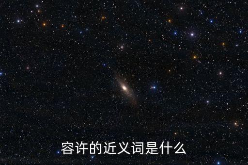 容許，容許是什么意思