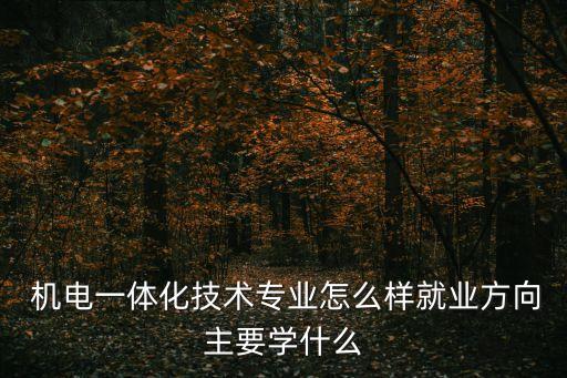  機電一體化技術專業(yè)怎么樣就業(yè)方向主要學什么