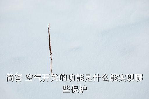 簡答 空氣開關的功能是什么能實現(xiàn)哪些保護