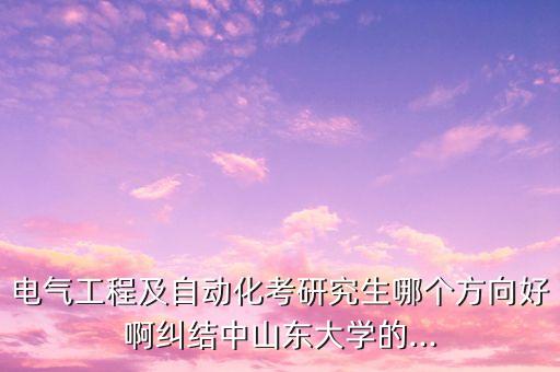 電氣工程及自動(dòng)化考研究生哪個(gè)方向好啊糾結(jié)中山東大學(xué)的...