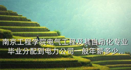 南京工程學(xué)院電氣工程及其自動(dòng)化專業(yè)畢業(yè)分配到電力公司一般年薪多少...