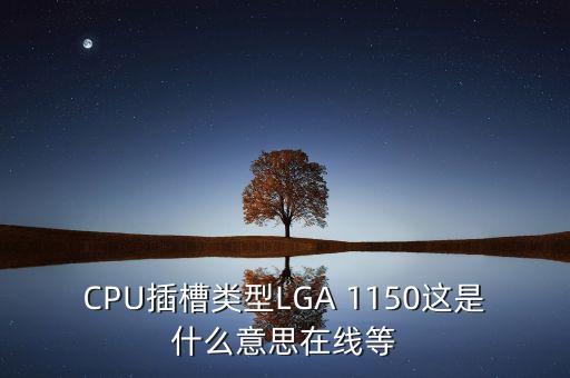 CPU插槽類型LGA 1150這是什么意思在線等