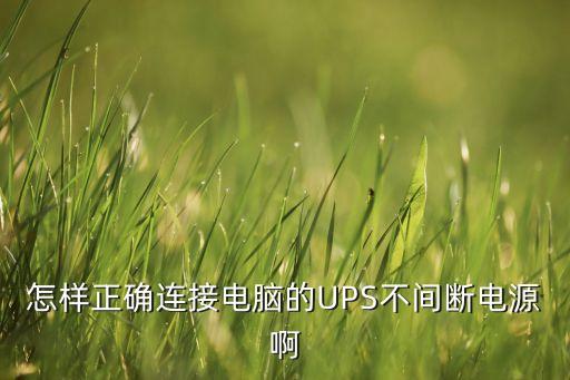 怎樣正確連接電腦的UPS不間斷電源啊