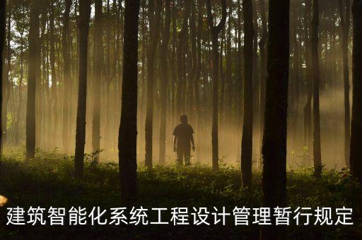 建筑智能化系統(tǒng)工程設(shè)計(jì)管理暫行規(guī)定