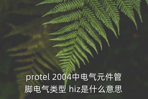 hiz，電氣類型中HiZ什么意思