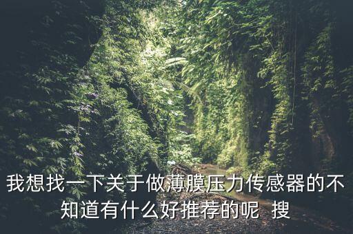 我想找一下關(guān)于做薄膜壓力傳感器的不知道有什么好推薦的呢  搜