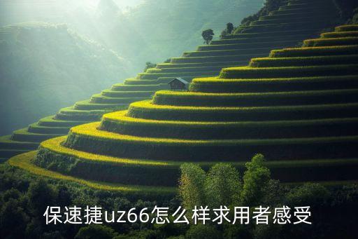 保速捷uz66怎么樣求用者感受