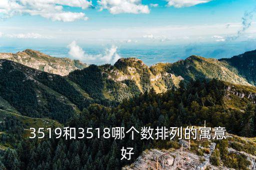 3519和3518哪個數(shù)排列的寓意好