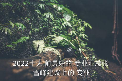 2022十大 前景好的 專業(yè)匯總張 雪峰建議上的 專業(yè)