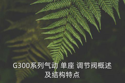 G300系列氣動(dòng) 單座 調(diào)節(jié)閥概述及結(jié)構(gòu)特點(diǎn)