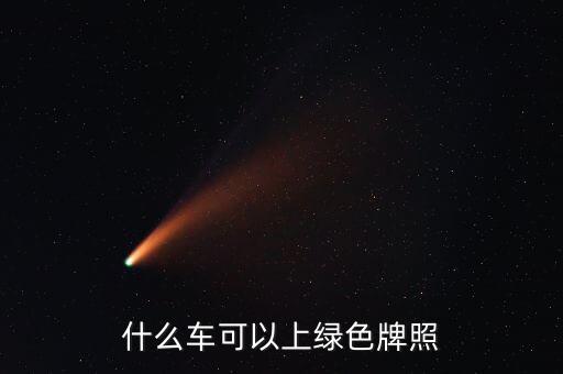 什么車可以上綠色牌照